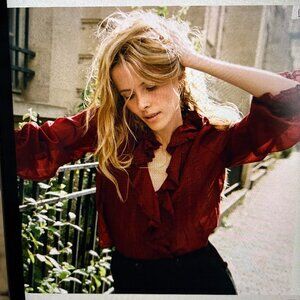 DOEN Sz XL Hardy Top in Deep Crimson Red